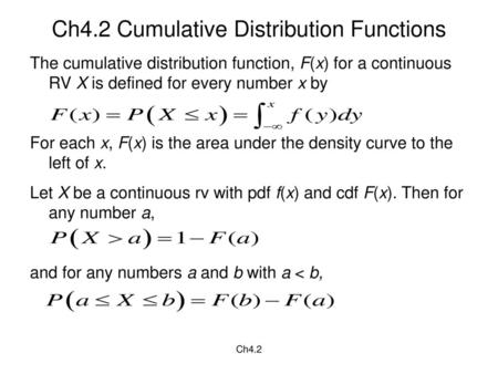 Ch4.2 Cumulative Distribution Functions