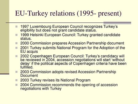 EU-Turkey relations (1995- present)