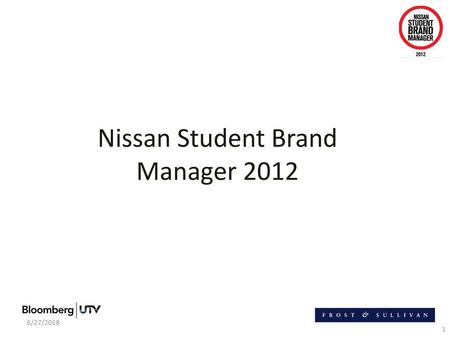 Nissan Student Brand Manager 2012