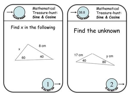 1 2 Find the unknown Find x in the following