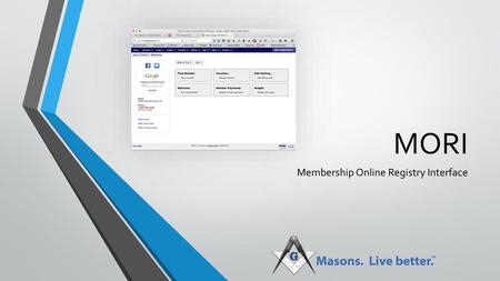 Membership Online Registry Interface