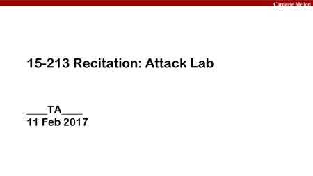 Recitation: Attack Lab