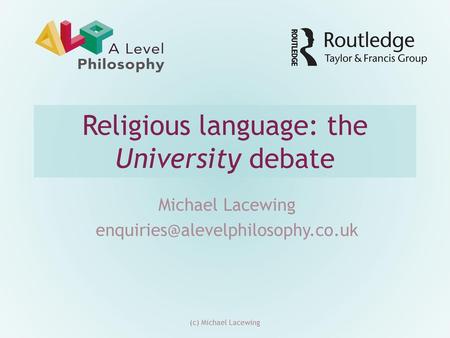 Religious language: the University debate