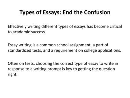 Types of Essays: End the Confusion