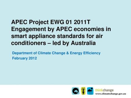 Department of Climate Change & Energy Efficiency February 2012