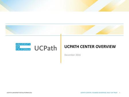 UCPath Center Overview