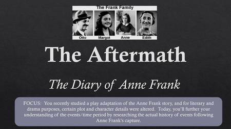 The Aftermath The Diary of Anne Frank