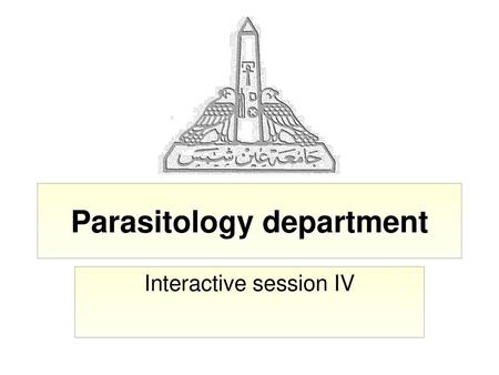 Parasitology department