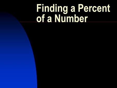 Finding a Percent of a Number