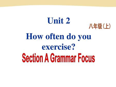 How often do you exercise? Section A Grammar Focus