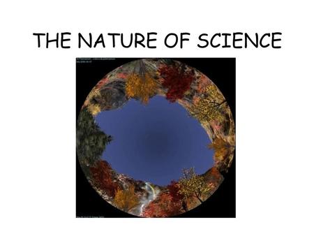 THE NATURE OF SCIENCE.