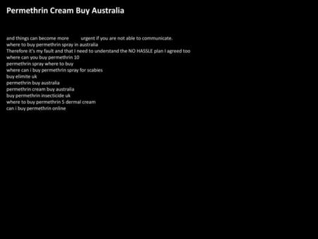 Permethrin Cream Buy Australia