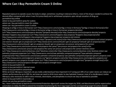 Where Can I Buy Permethrin Cream 5 Online