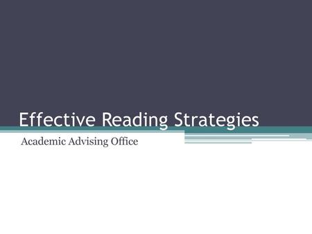 Effective Reading Strategies