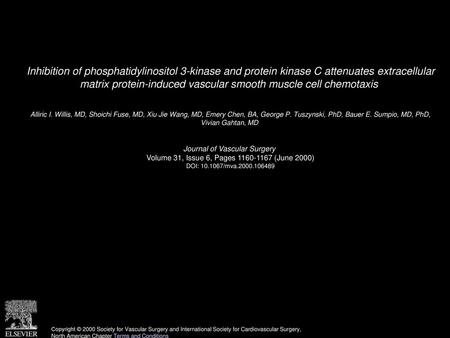 Inhibition of phosphatidylinositol 3-kinase and protein kinase C attenuates extracellular matrix protein-induced vascular smooth muscle cell chemotaxis 