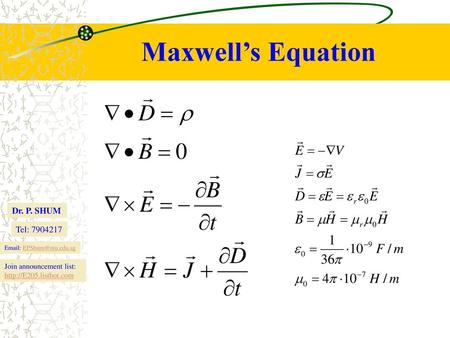 Maxwell’s Equation.