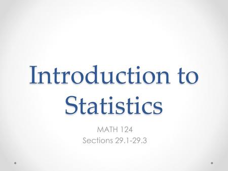 Introduction to Statistics