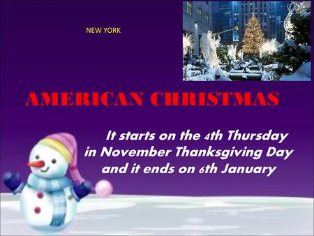 NEW YORK AMERICAN CHRISTMAS