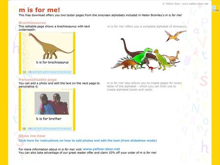 m is for me! Brachiosaurus Personalisable page Show me how