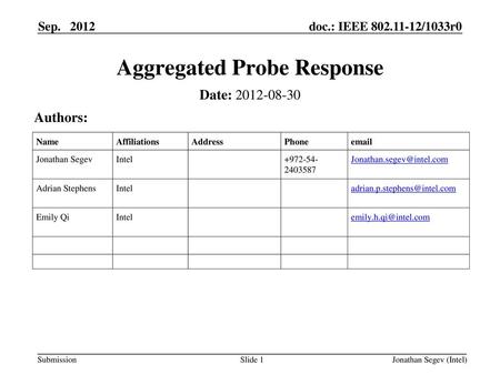 Aggregated Probe Response