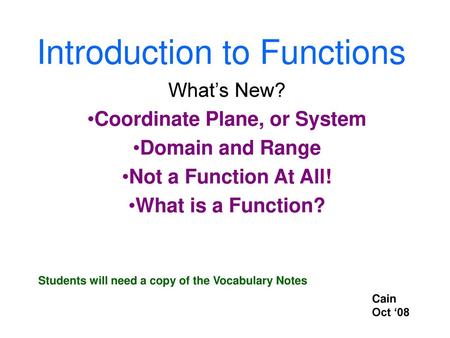 Introduction to Functions