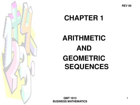 CHAPTER 1 ARITHMETIC AND GEOMETRIC SEQUENCES