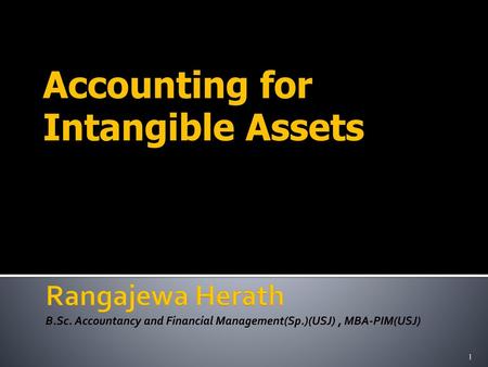 Accounting for Intangible Assets