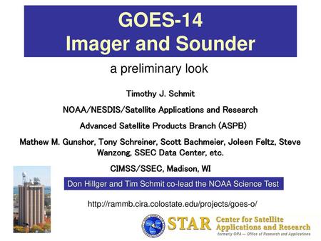 GOES-14 Imager and Sounder