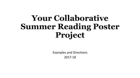 Your Collaborative Summer Reading Poster Project