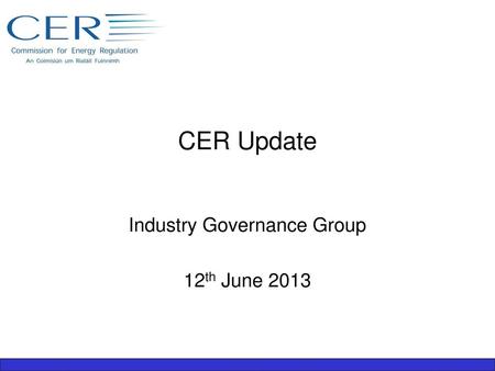 Industry Governance Group 12th June 2013