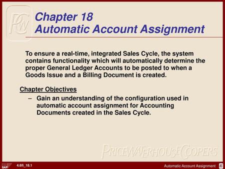 Chapter 18 Automatic Account Assignment