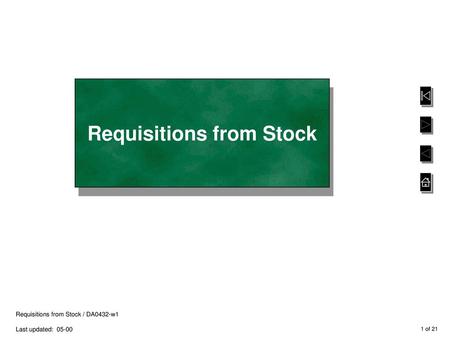 Requisitions from Stock