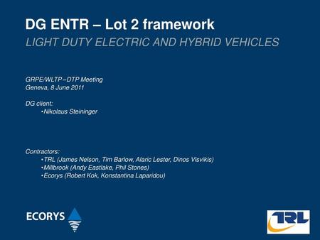 LIGHT DUTY ELECTRIC AND HYBRID VEHICLES