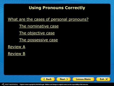 Using Pronouns Correctly