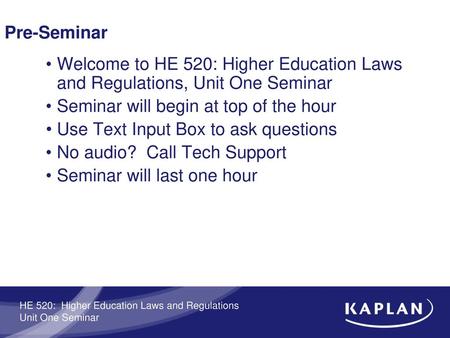 Seminar will begin at top of the hour