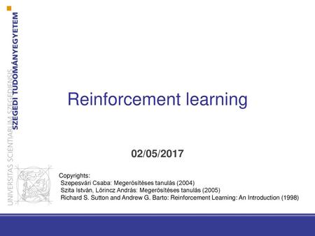 Reinforcement learning