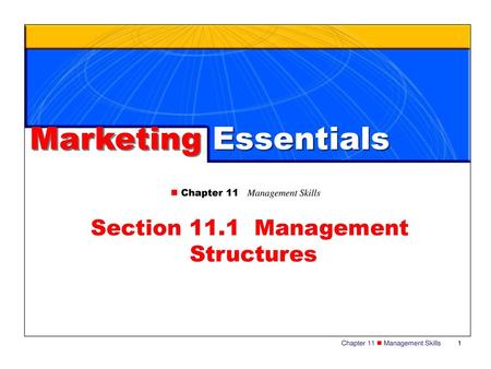 Section 11.1 Management Structures