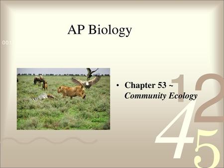 AP Biology Chapter 53 ~ Community Ecology.