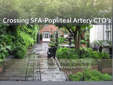 Crossing SFA-Popliteal Artery CTO’s