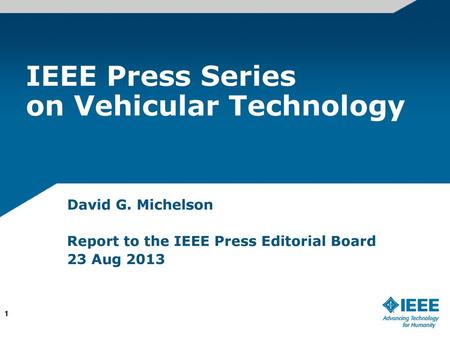 IEEE Press Series on Vehicular Technology