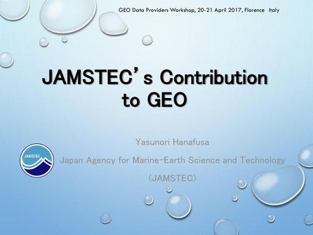 JAMSTEC’s Contribution to GEO