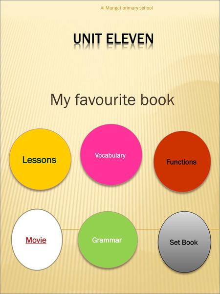 My favourite book Unit Eleven Lessons Movie Functions Grammar Set Book