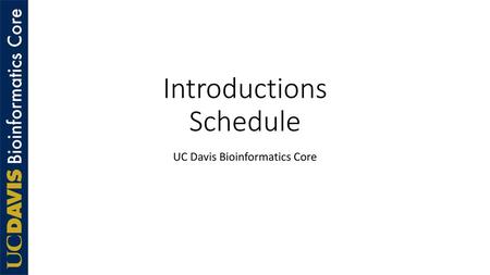 Introductions Schedule