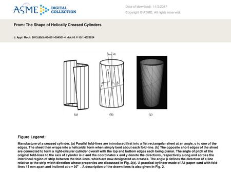 From: The Shape of Helically Creased Cylinders