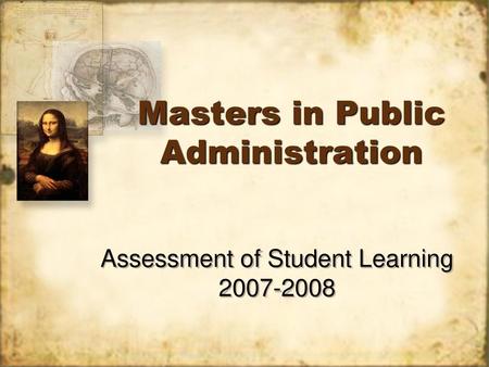 Masters in Public Administration