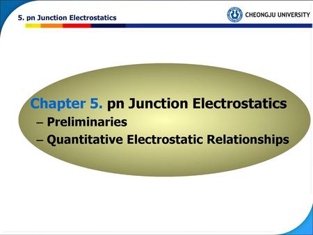 Chapter 5. pn Junction Electrostatics