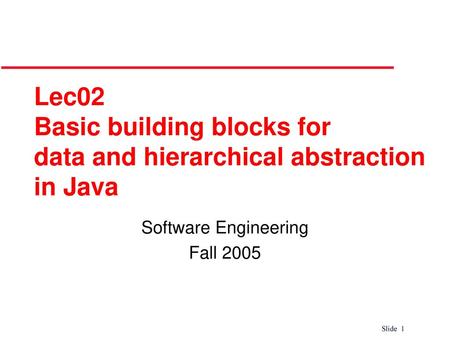 Software Engineering Fall 2005