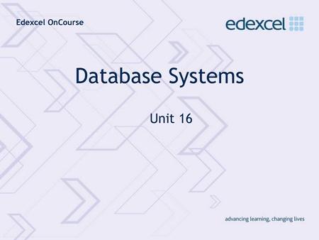 Database Systems Unit 16.