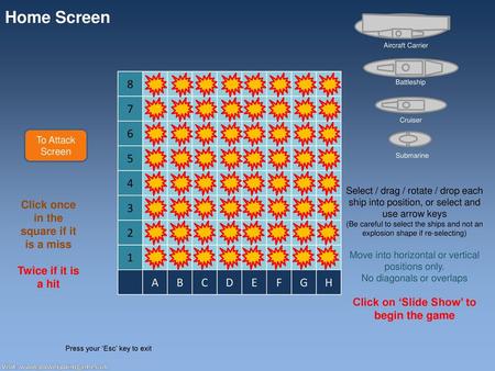 Home Screen Aircraft Carrier 8 7 6 5 4 3 2 1 A B C D E F G H