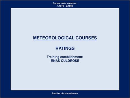 METEOROLOGICAL COURSES RATINGS